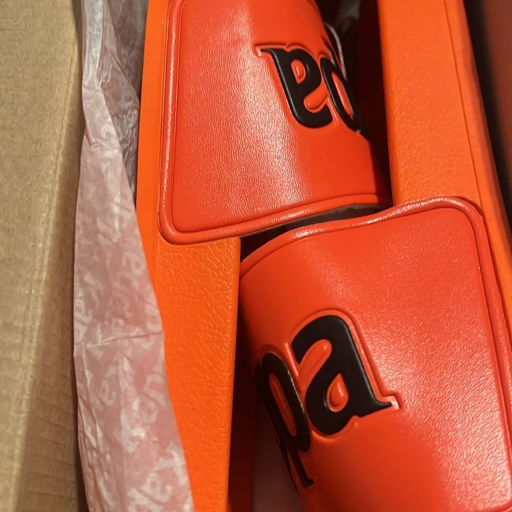 Kappa 222 Banda Adam 9 Slides Orange/Black |‎ NEW/NWT!!🔥🔥